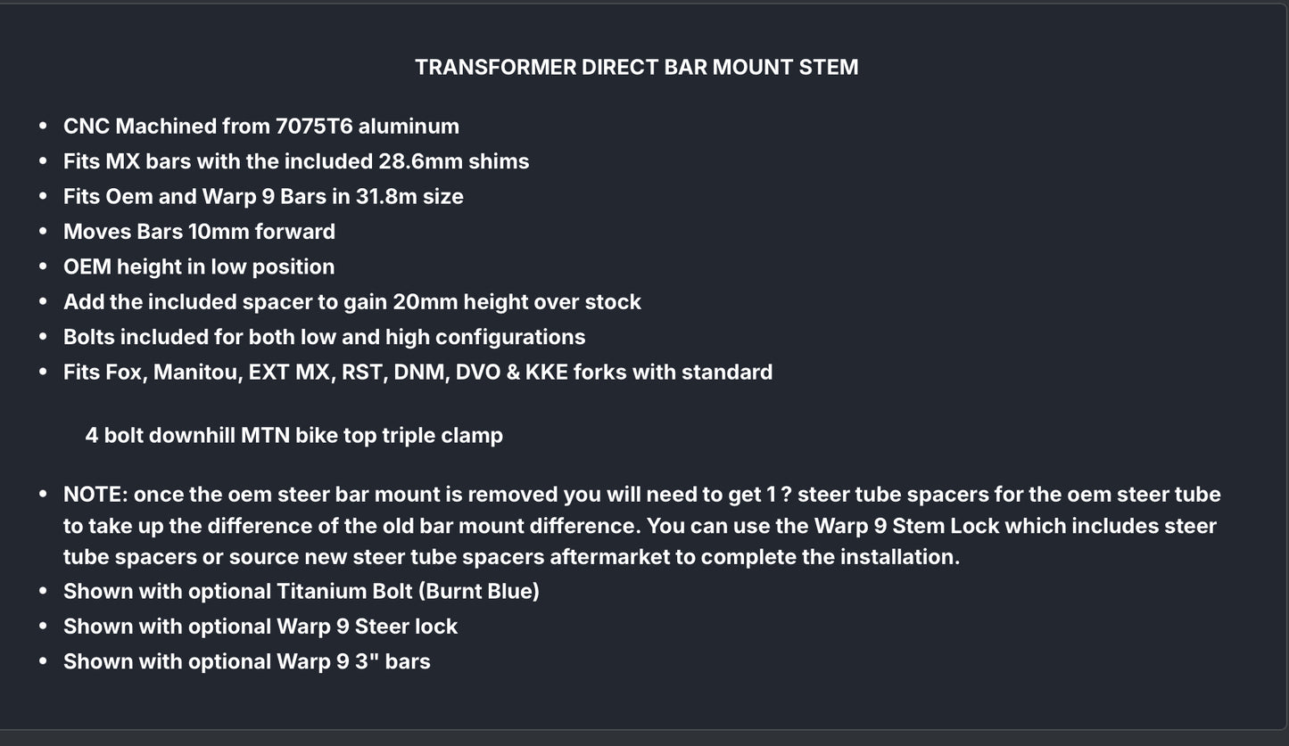 Bar mount mantis x